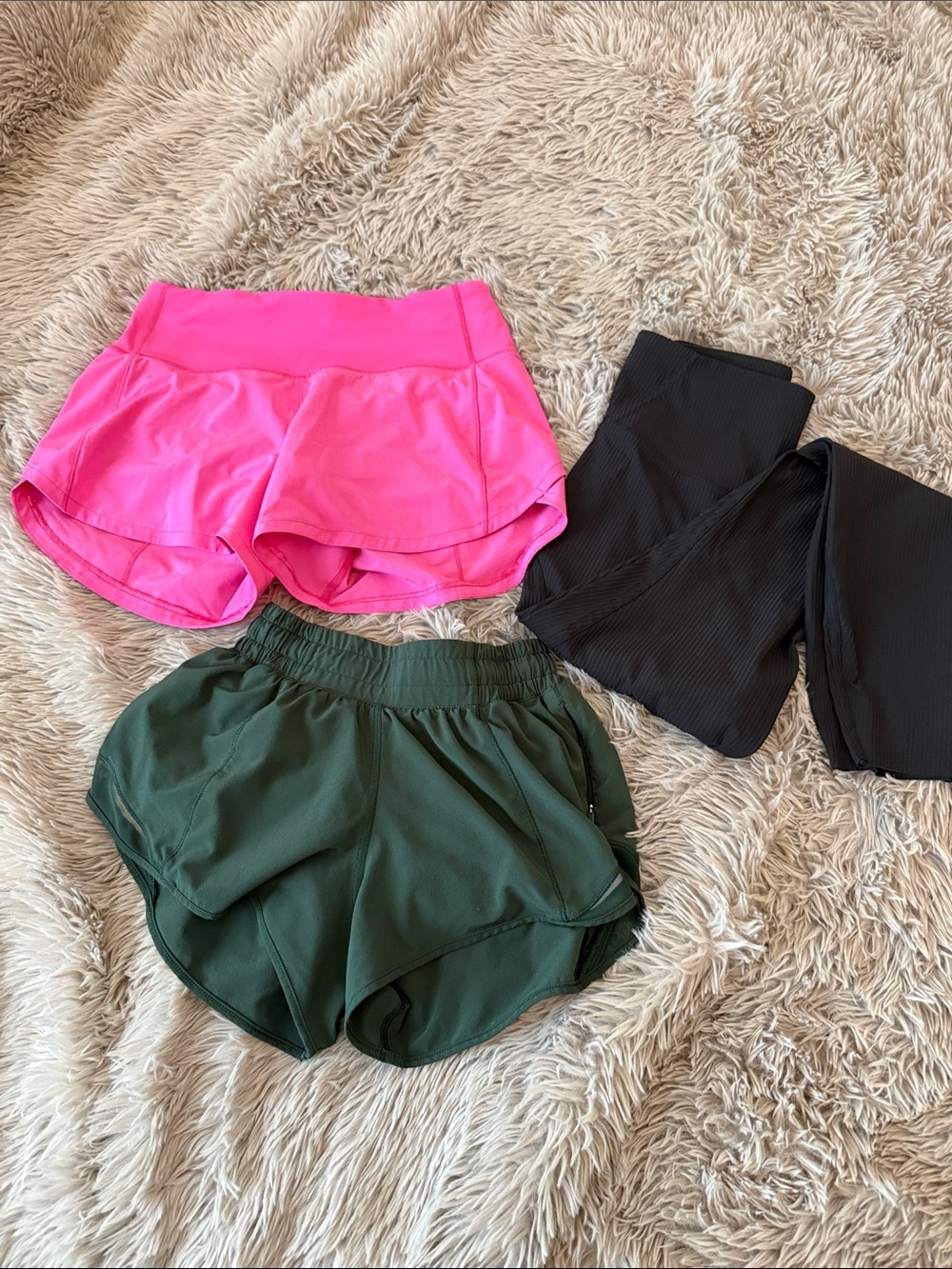 lululemon athletica Pink and Green Athletic Shorts Duo